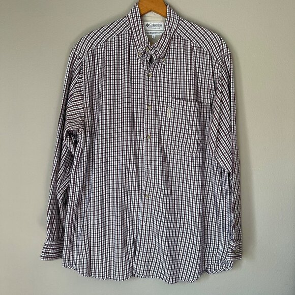 Columbia Plaid Button Down Shirt Size Large L Long Sleeve Cotton Casual‎ - Picture 1 of 3